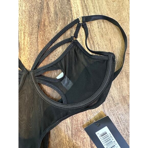 NWT Gossard Women's Black Feeling Butterflies Mesh Bodysuit Size 32C - Picture 13 of 14